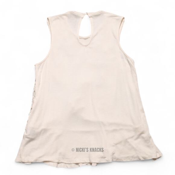 4/$20 - Art Class Girls Cream Off White Lace Peplum Dressy Tank Top Size M 7/8 - Picture 4 of 8